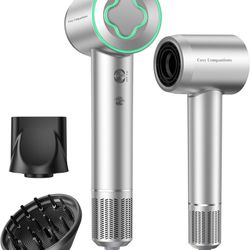 Hair Dryer - 150000 RPM High-Speed Brushless Motor Negative Ionic Blow Dryer for Fast Drying, Low Noise Thermo-Control Hair Dryer with Diffuser and No