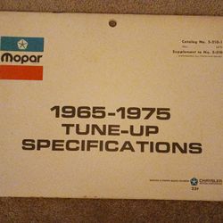 1965 Thru 1975 Tune-up Specifications Mopar Ford Chevy 