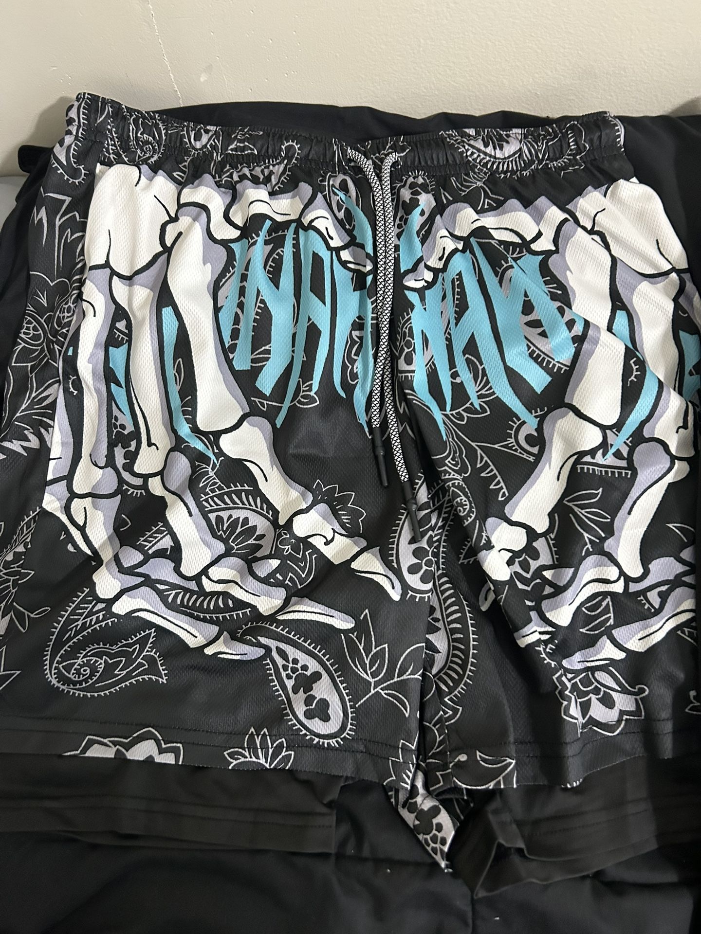 Black and white skeleton shorts #shorts#men