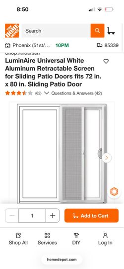 LuminAire White Aluminum Retractable Patio Door Screen