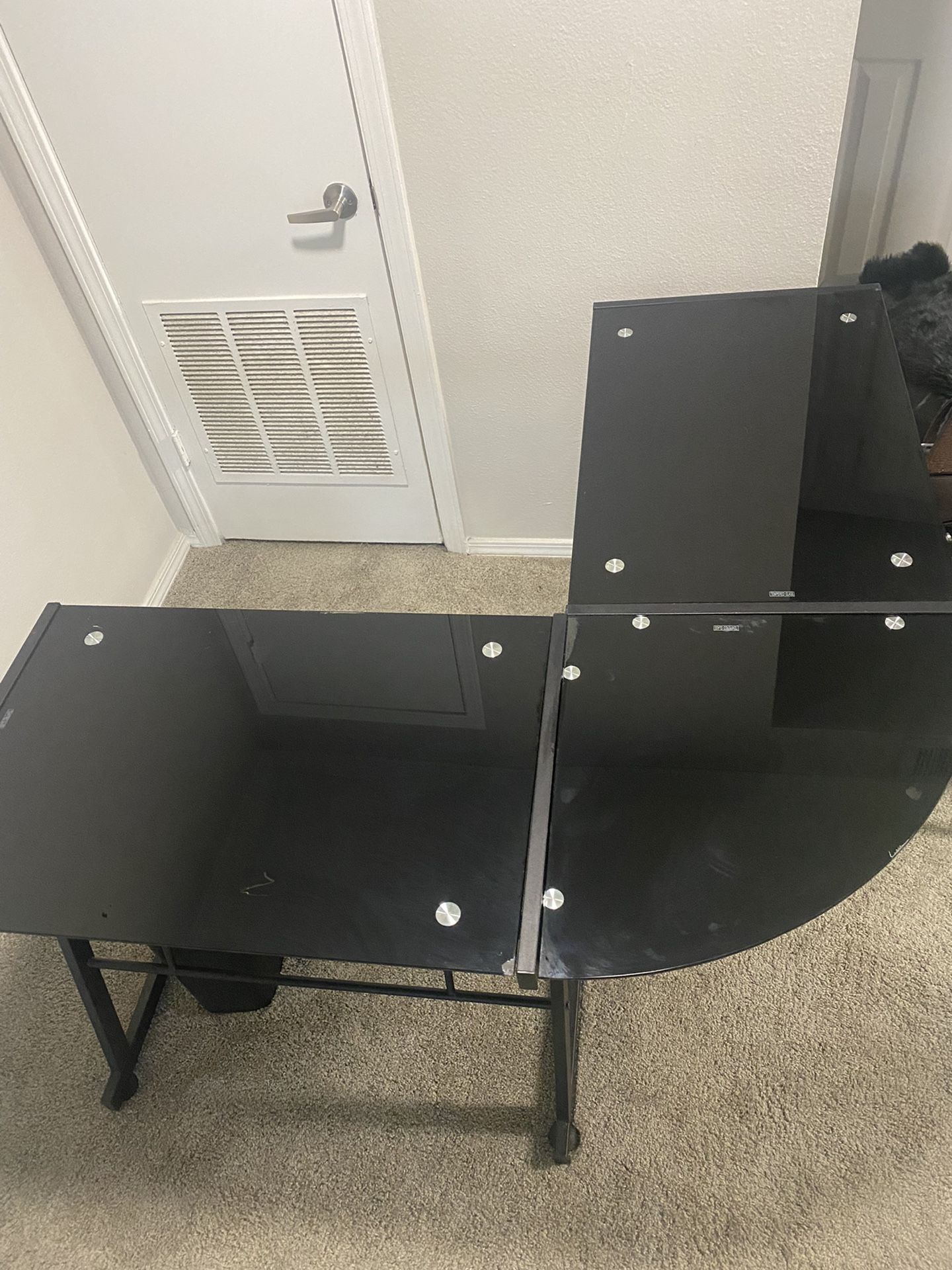 Glass Corner Desk 