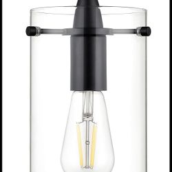 2 NEW Linea di Liara Black Glass Pendant Lights – $164 Retail