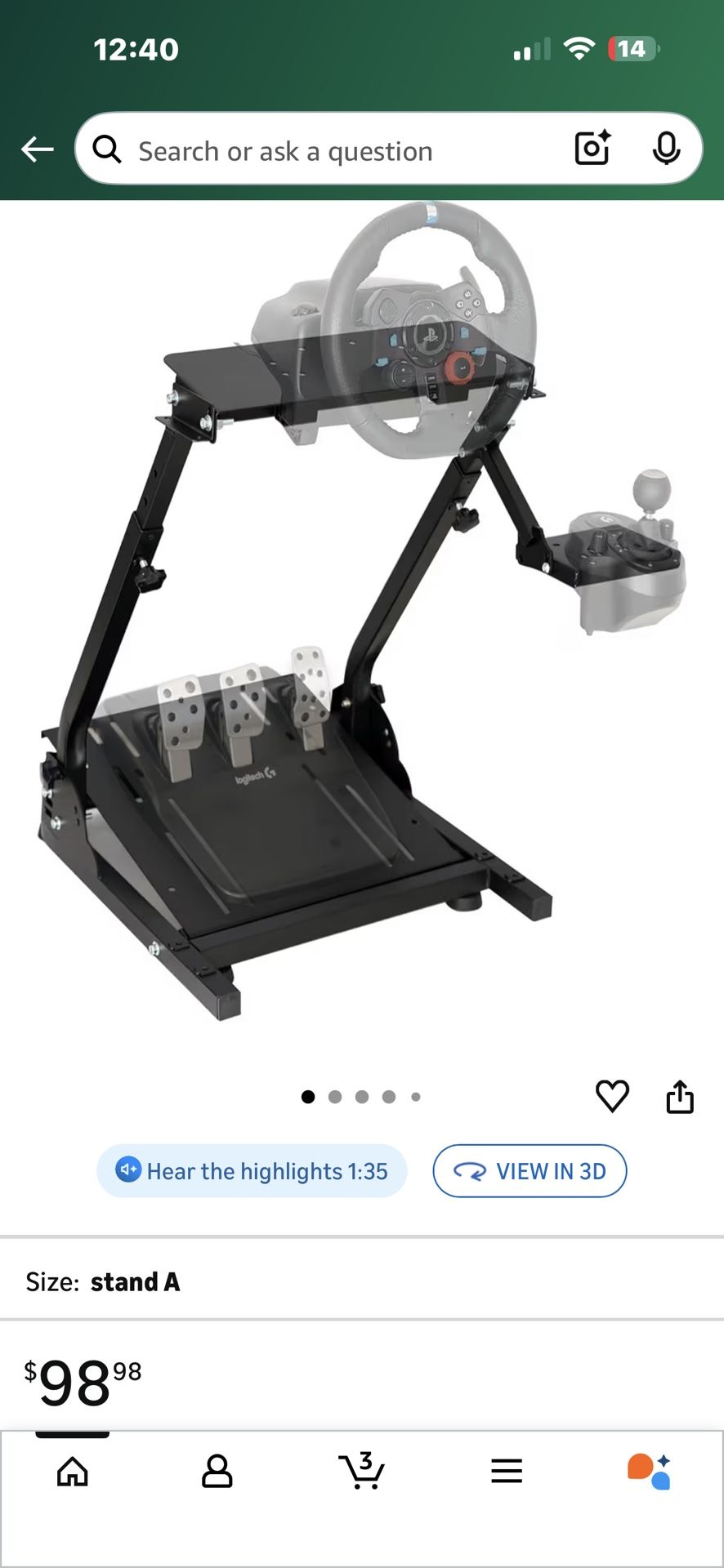 Gaming Steering Wheel Stand