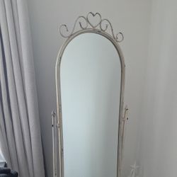 Vintage white standing mirror