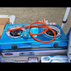 Estufa De Gas De 2 Quemadores Nueva Incluye Manguera Y Regulador 