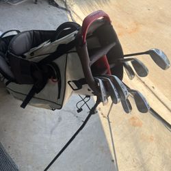 Taylormade Golf bag And Top Flight Iron Set 