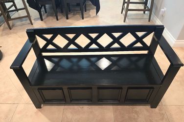 Small black storage bench