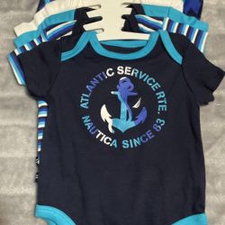 5 New Nautica Onesies-size 3-6 Months-$12  Firm,No Holds or Spam