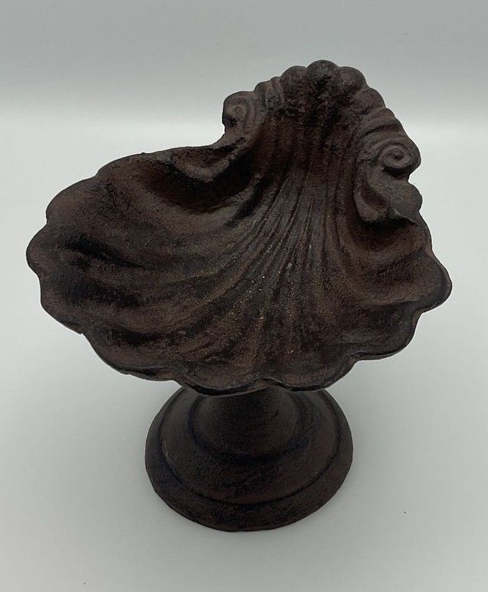Cast Iron Vintage Clamshell On Pedestal