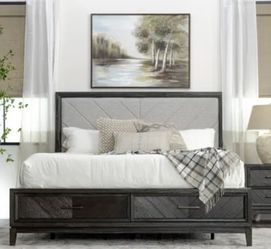 California King Bedframe With Two Nightstands