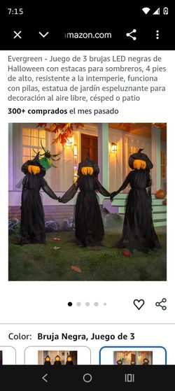 Evergreen LED Halloween Witch Statues Set of 3