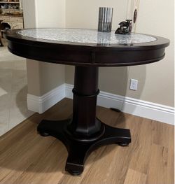 Counter-height Wood with Granite table
