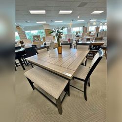 6 Pieces gray counter height dining set