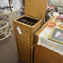 Wicker Jewelry Armoire