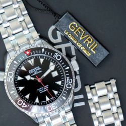 GEVRIL MENS DIVING WATCH NEW BOX PAPERS 43MM AUTOMATIC  IN NORWALK