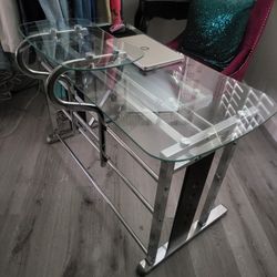 Glass And Chrome Desk 