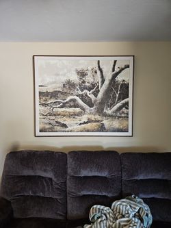 Painting On Silk. 52" Wide. 43" Tall. Done In Shades Of Brown
