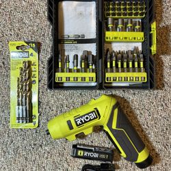 Ryobi 4v Screwdriver And Bit Set