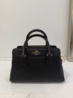 Coach Black Pebbled Satchel Top Handle Bag