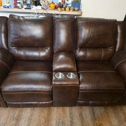 Leather Sofa and Loveseat