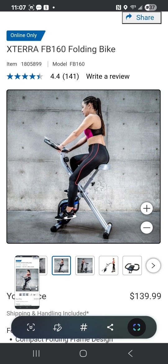 New in box XTERRA FB160 Folding Bike. Sells at Costco for $140 plus tax.