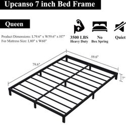 NEW 7” Queen Size Metal Bed Frame Brand New! Metal And Not Flimsy 