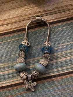 Silver, bead charm bracelet