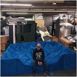 BRAND NEW DUNE SOFA COUCH SET, SIZE 12x12x12x12FT Velvet Blue FABRIC,  CUSTOM MADE AVAILABLE 