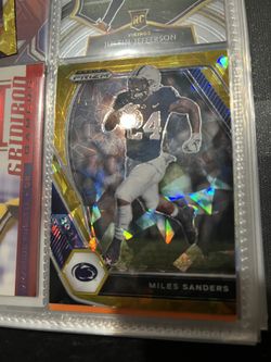 Miles Sanders Gold Cracked Ice Draft PRIZM 