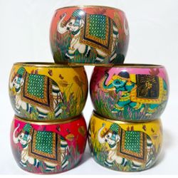 5 Colorful Brass Bangle Bracelet