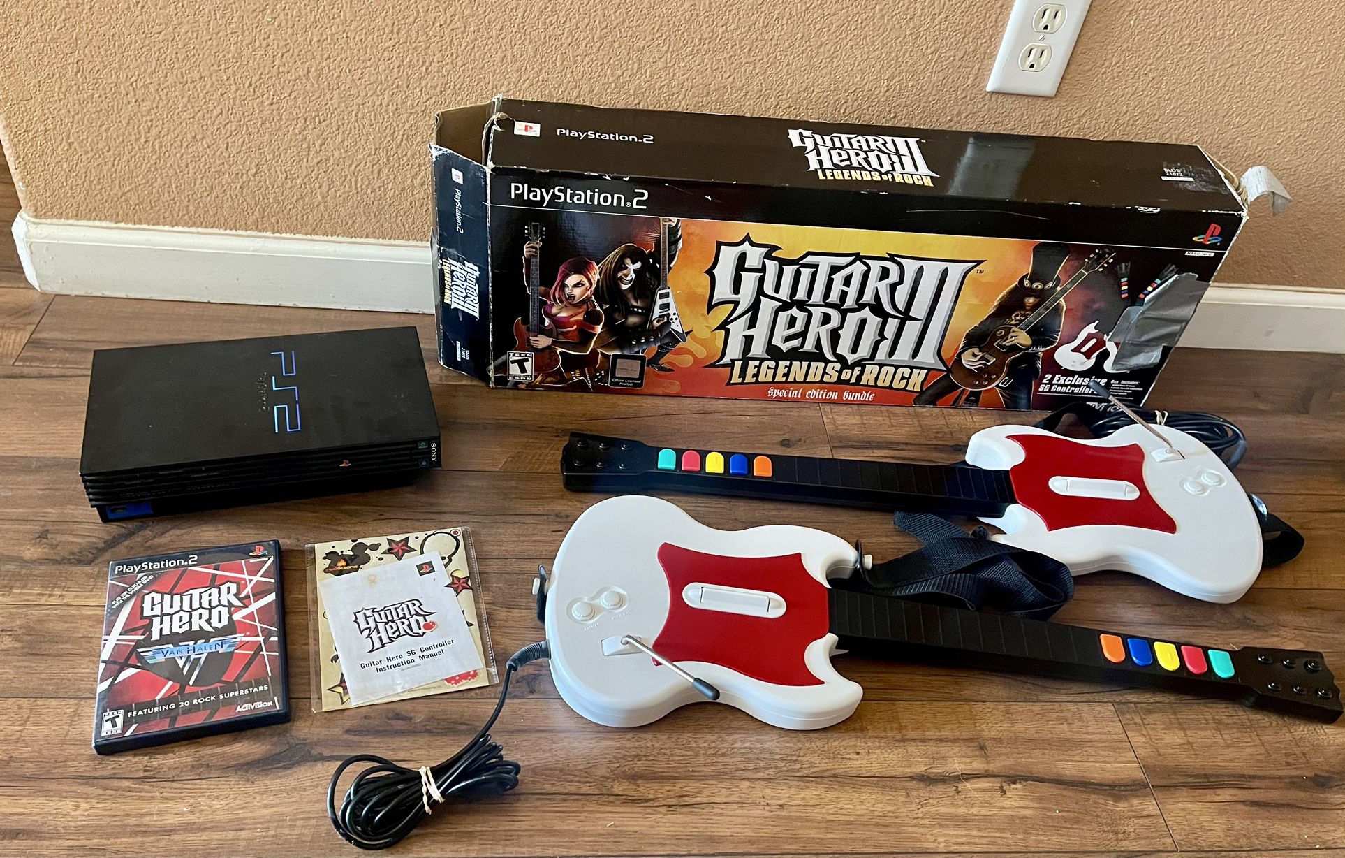 PlayStation 2 - PS2 Guitar Hero Bundle w/OG BOX!