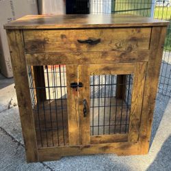 Wood Dog Cage & Table 