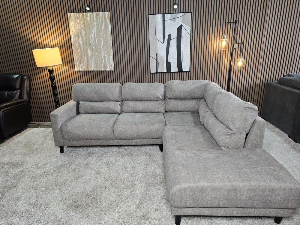 Beige Color L Shape Sectional Comfortable & Clean