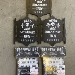 5 pc Wood signs wall pain