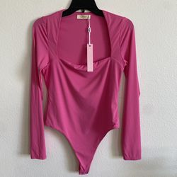 Qinsen Hot Pink Bodysuit- XL