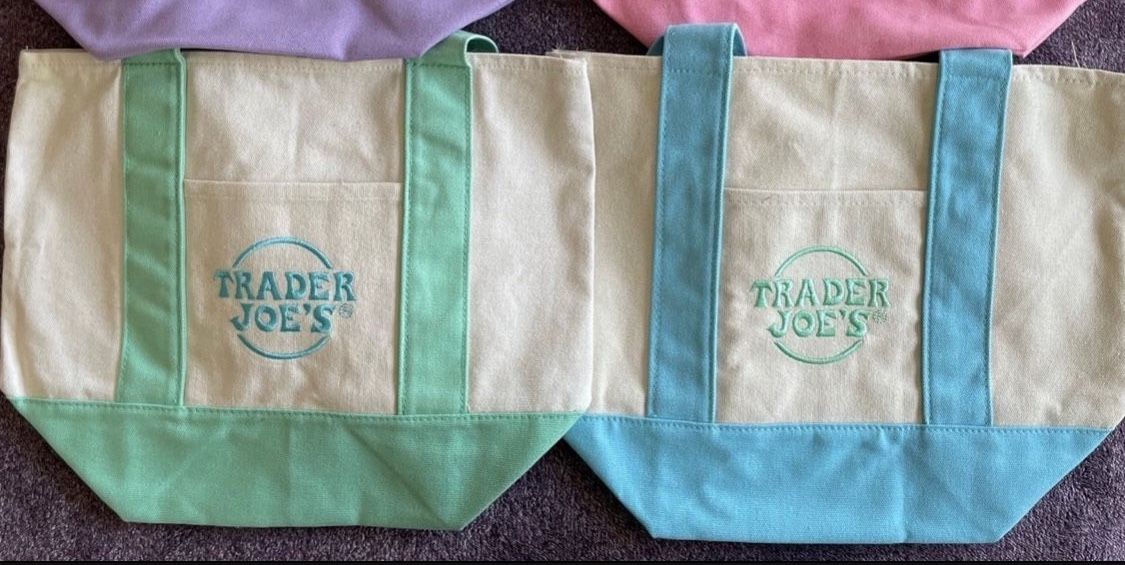 Trader Joes pastel tote bag mini tote bags Spring 2025 New