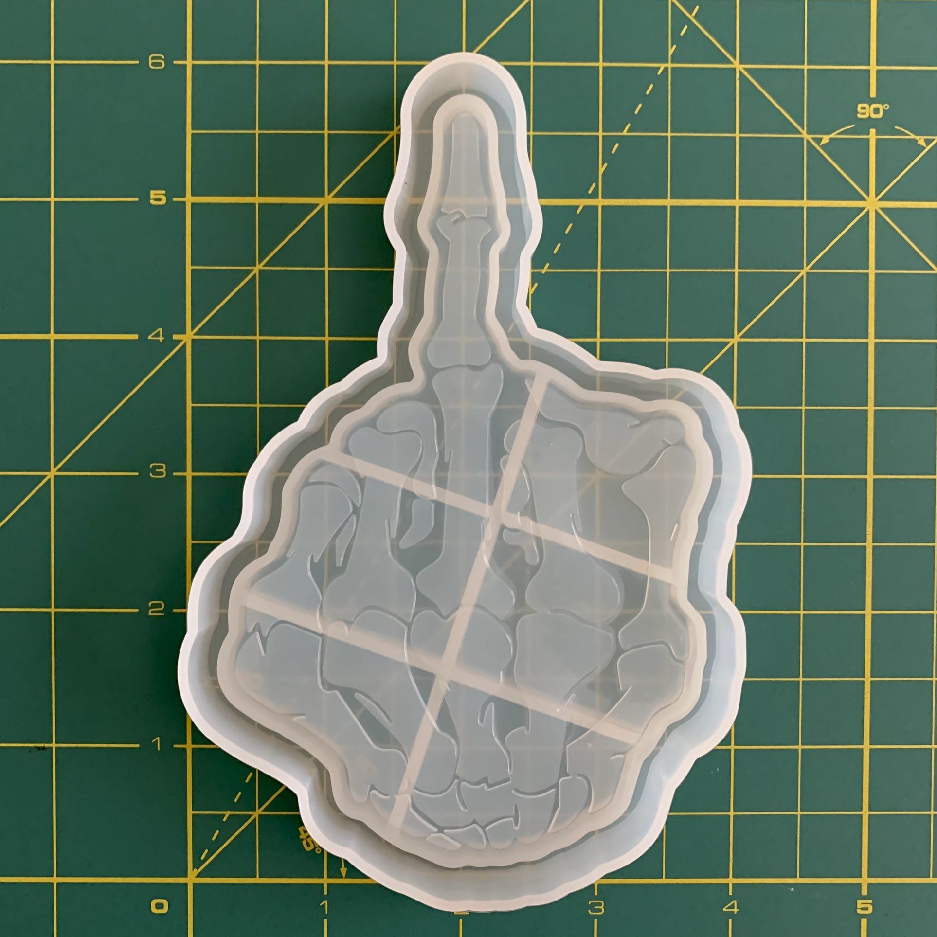 Skeleton Middle Finger Bird Tray Silicone Mold