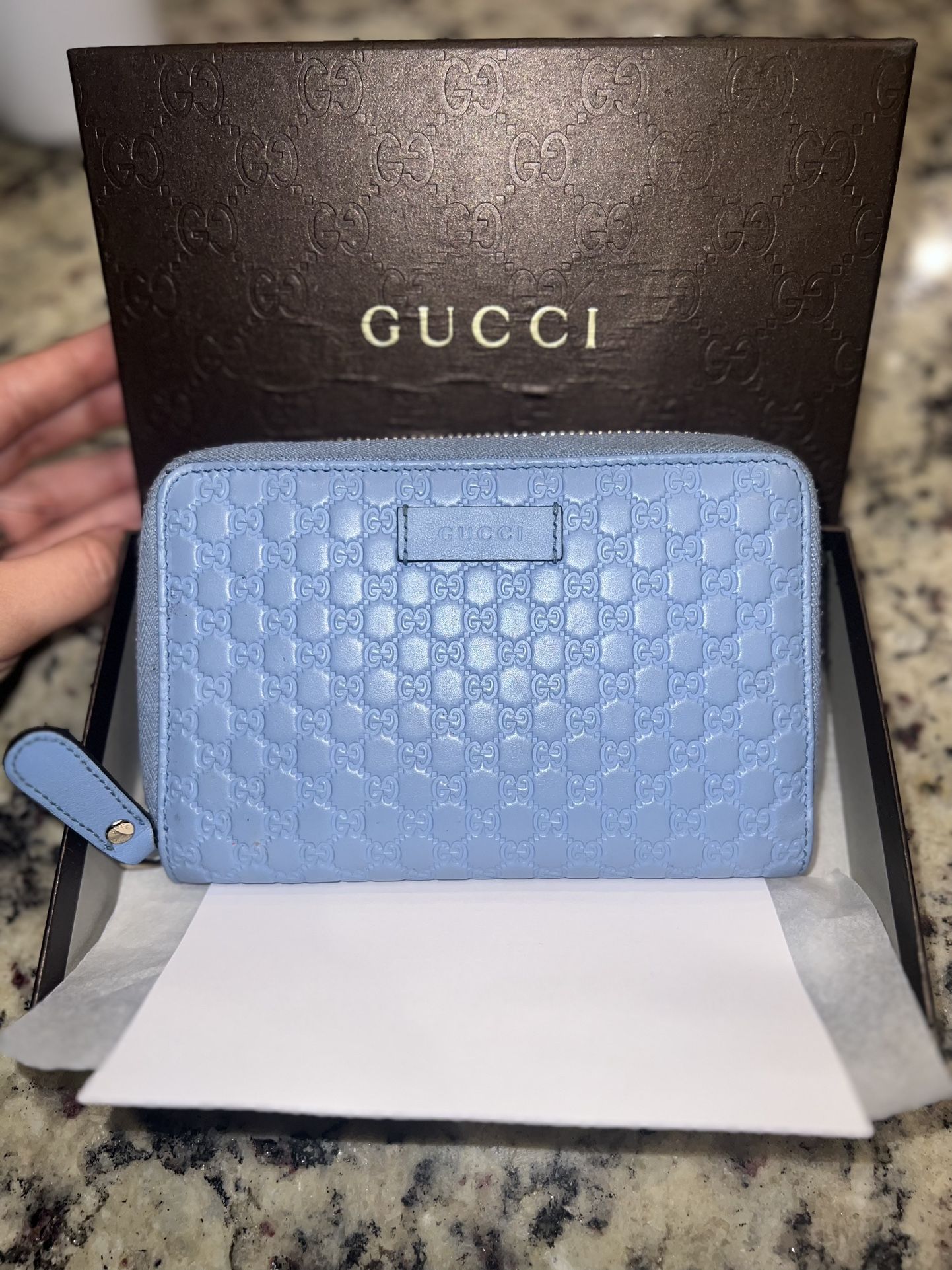 Authentic GUCCI Microguccissima Pattern Leather Continental Wallet