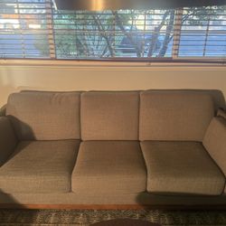 Gray And Wood Article Sofa
