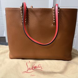 Christian Louboutin Cabata Calf Leather Large Tote Bag W Pouch With Box/Dustbag