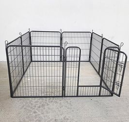 (NEW) $100 Heavy Duty 32” Tall x 32” Wide x 8-Panel Pet Playpen Dog Crate Kennel Exercise Cage Fence