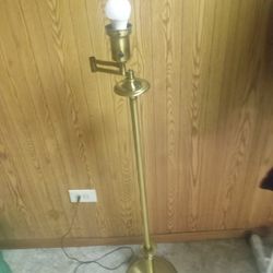 VINTAGE BRASS SWING ARM FLOOR LAMP 