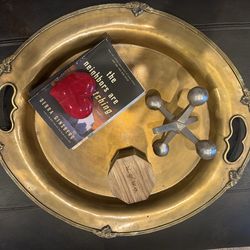 Large oval brass tray