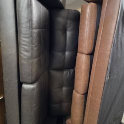 Black and brown leather sofa brand new