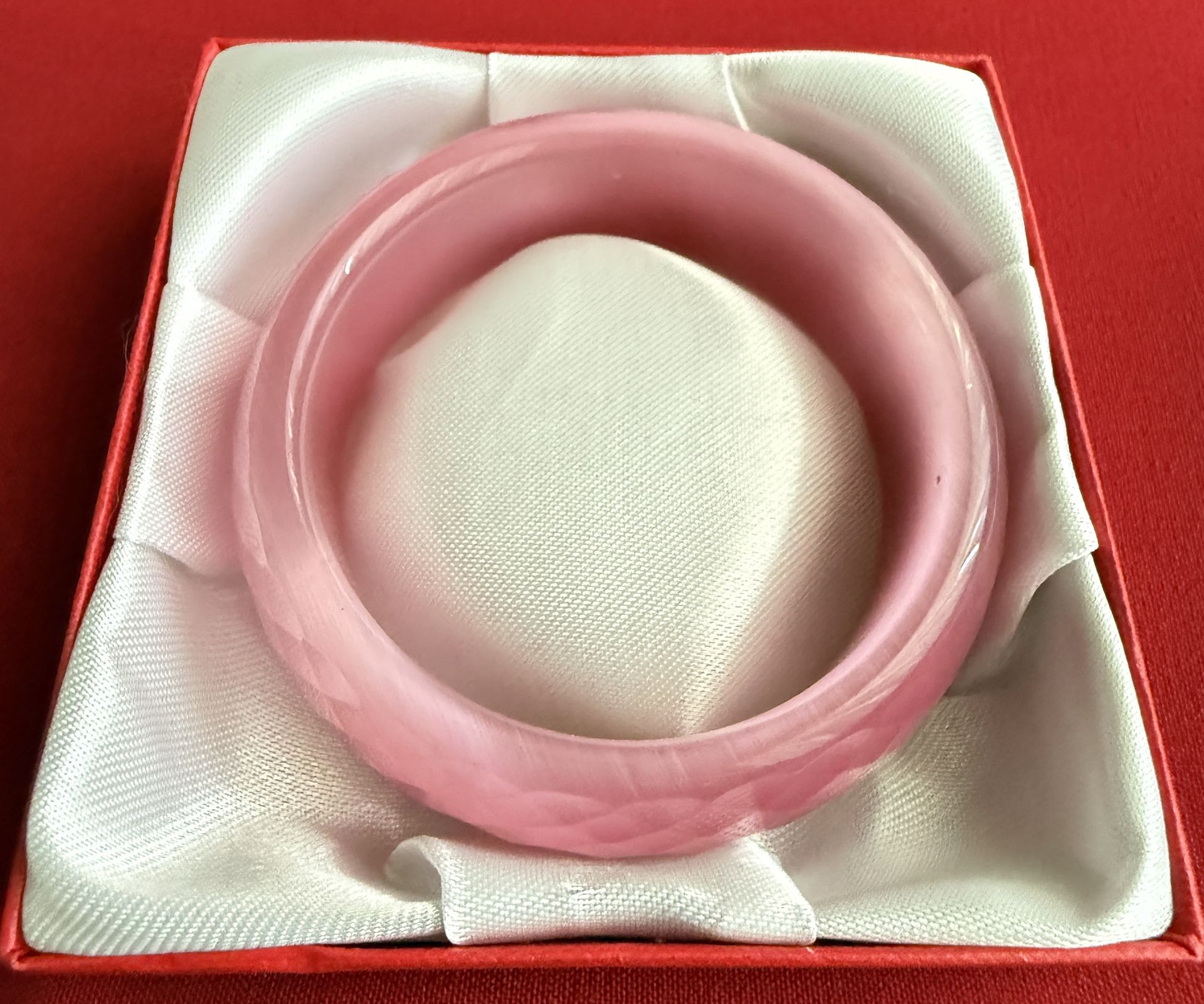PINK MOONGLOW NATURAL AGATE BANGLE BRACELET