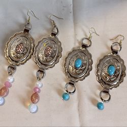Southwestern conch metal earrings 2 sets