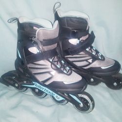 Black and Teal Rollerblade Inline Skates USA Size 8 UK Size 6 Read Description