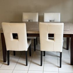 Marble Dining Table with 4 chairs