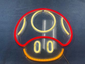 Super Mario mushroom led neon sign design