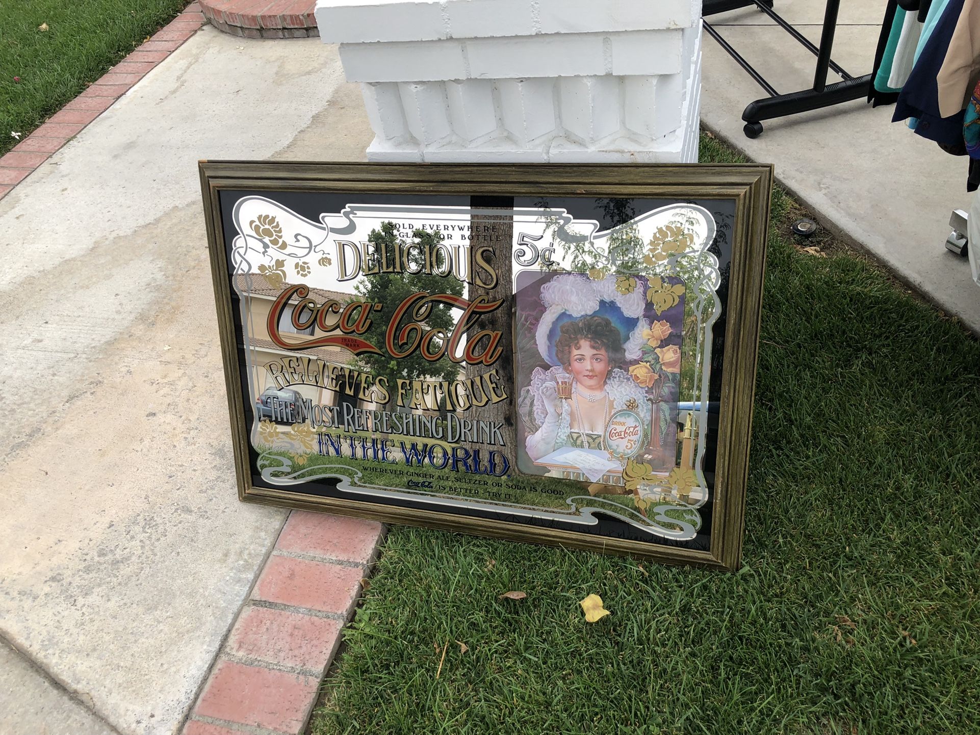 Old Coca-Cola Glass Mirror